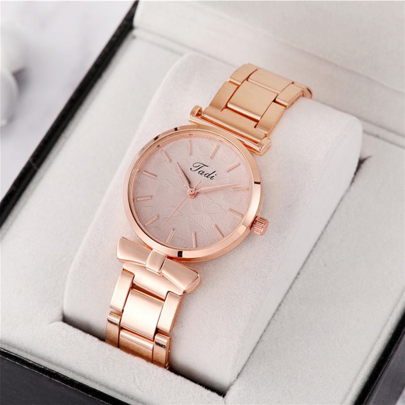 Elegancki Design Bez Numeru Wybierania Casual Ladies Wrist Watch Rose Gold Case Full Quartz Watch