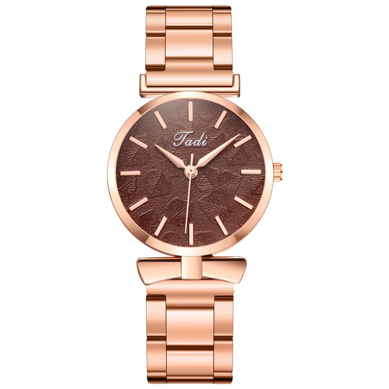 Elegancki Design Bez Numeru Wybierania Casual Ladies Wrist Watch Rose Gold Case Full Quartz Watch