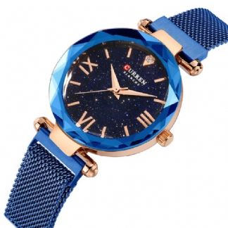 Elegancki Design Romantyczny Sky Dial Show Damskie Wrist Watch Pełny Stalowy Zegarek Kwarcowy
