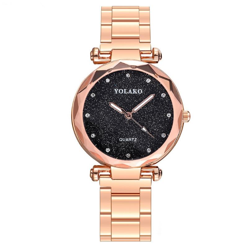 Full Star Crystal Dial Moda Damskie Zegarek Kwarcowy Ze Stali Nierdzewnej