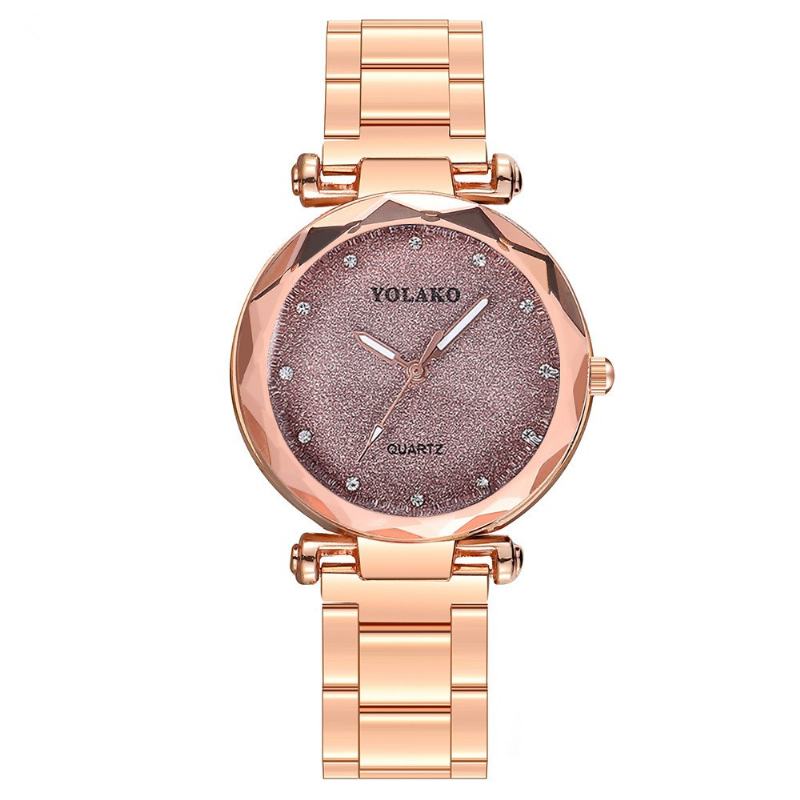 Full Star Crystal Dial Moda Damskie Zegarek Kwarcowy Ze Stali Nierdzewnej