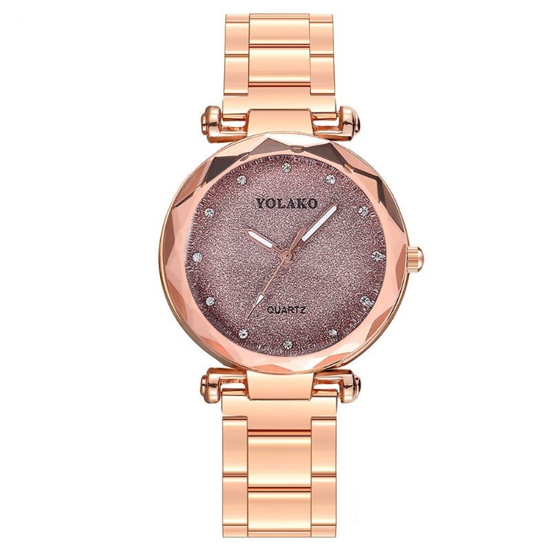 Full Star Crystal Dial Moda Damskie Zegarek Kwarcowy Ze Stali Nierdzewnej