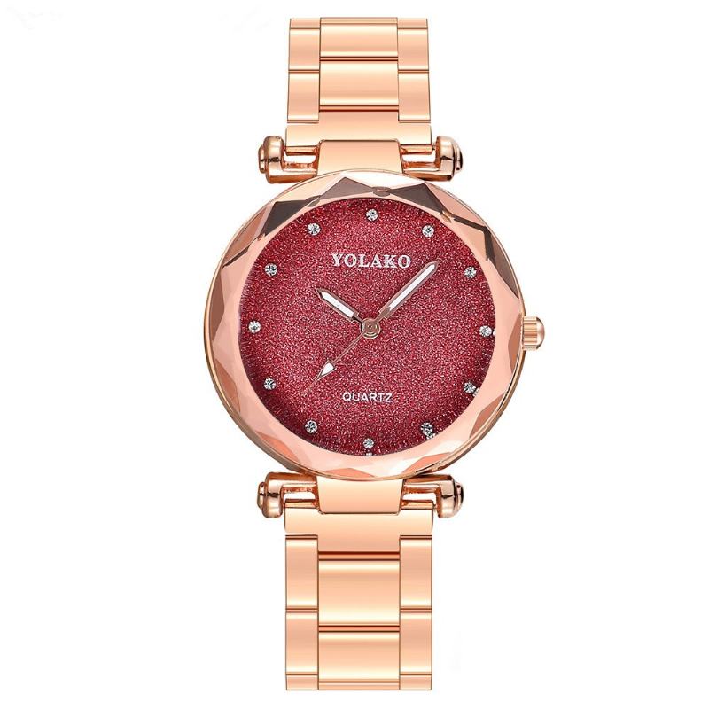 Full Star Crystal Dial Moda Damskie Zegarek Kwarcowy Ze Stali Nierdzewnej