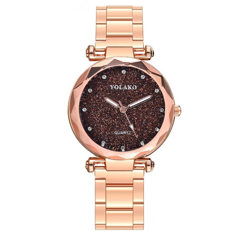 Full Star Crystal Dial Moda Damskie Zegarek Kwarcowy Ze Stali Nierdzewnej