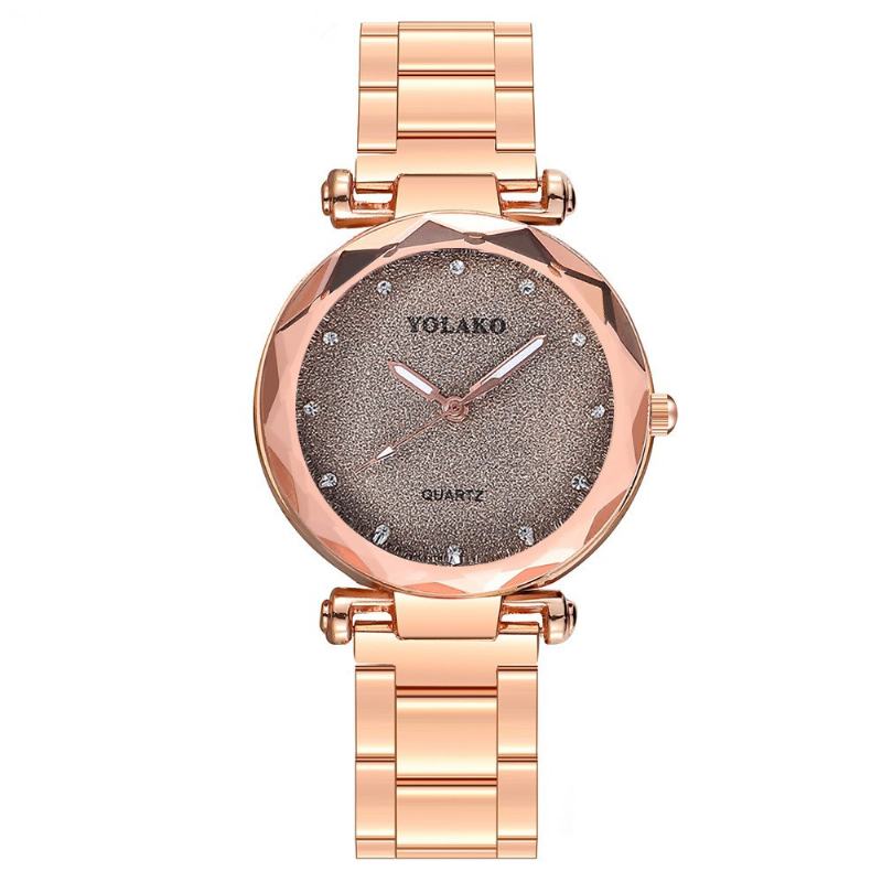 Full Star Crystal Dial Moda Damskie Zegarek Kwarcowy Ze Stali Nierdzewnej