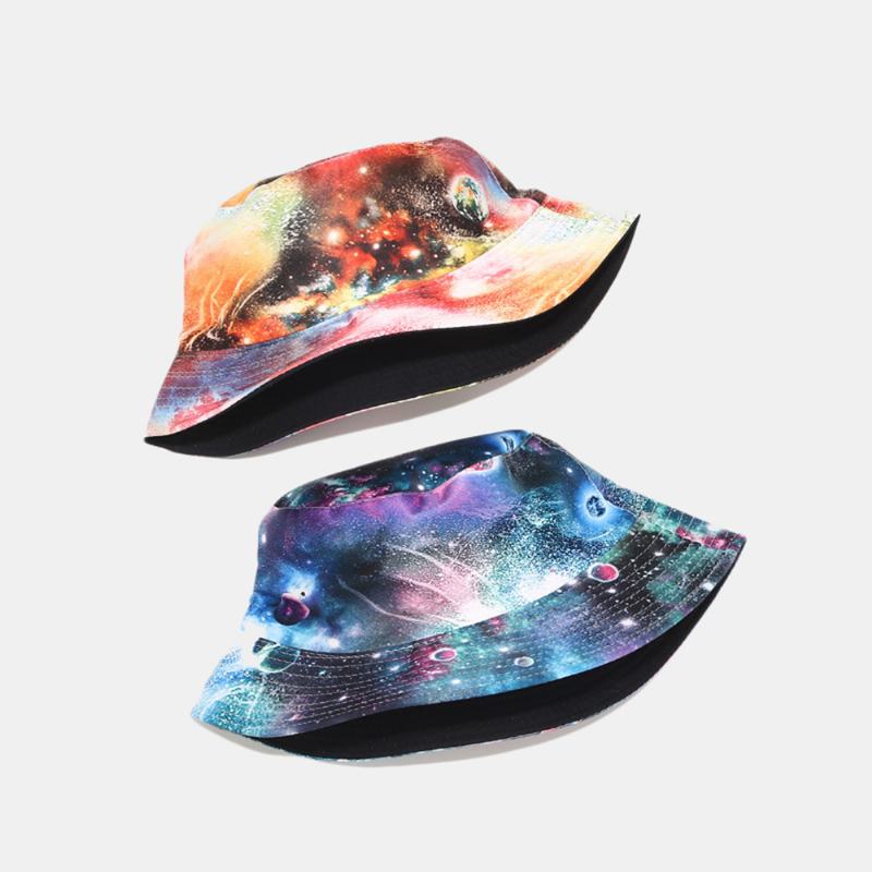 Graffiti Galaxy Fisherman Hat Damski Bawełniany Kapelusz Z Miską Bucket Hat