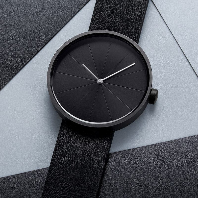 Gramofon Proste Art Dial Skórzany Pasek Męski Zegarek Kwarcowy Na Co Dzień