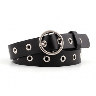 Hollow Eyelet Belt Moda Damska Okrągła Ozdoba Z Klamrą