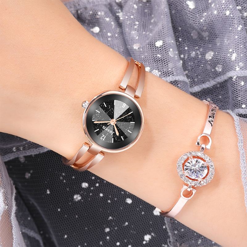 Hollow Metalowy Pasek Moda Simple Dial Ladies Dress Damskie Quartz Watch