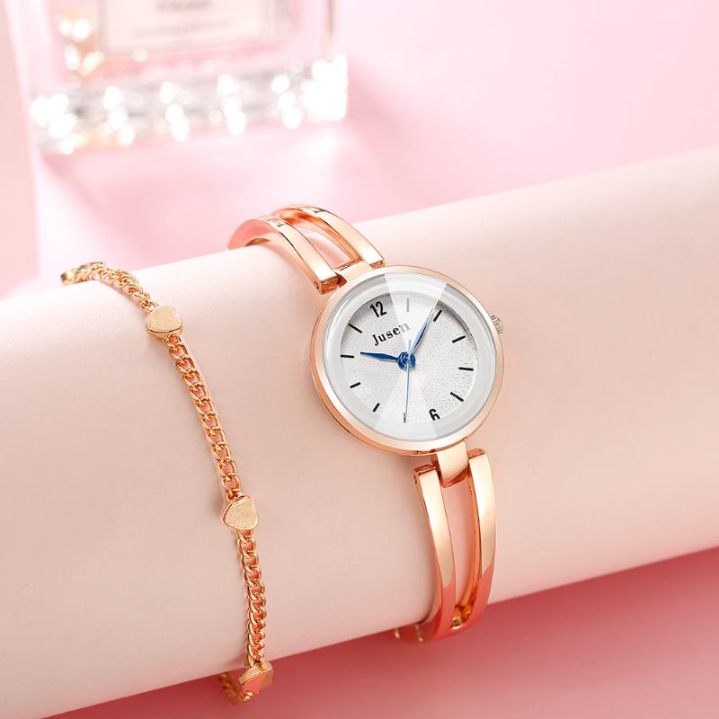 Hollow Metalowy Pasek Moda Simple Dial Ladies Dress Damskie Quartz Watch