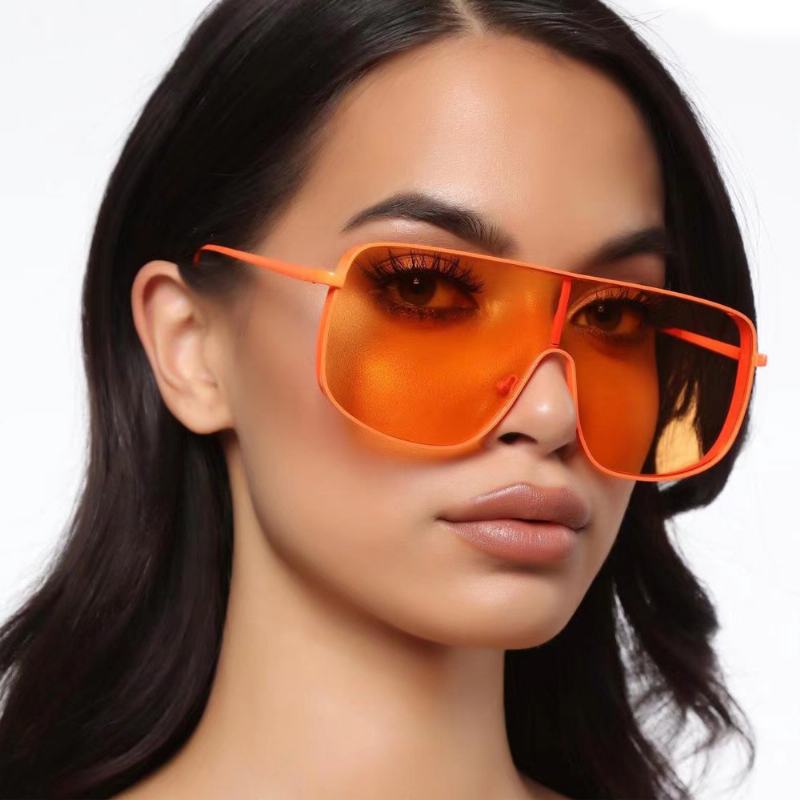 Jednoczęściowe Okulary Przeciwsłoneczne Kobieca Osobowość Kolorowe Okulary Moda Uliczna Modne Okulary Przeciwsłoneczne