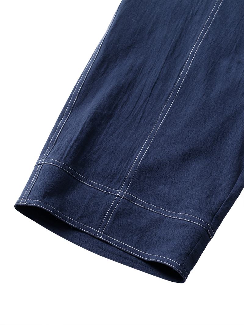 Jednolity Kolor Elastyczny Pas Casual Bawełniane Proste Nogawki Luźne Spodnie Damskie