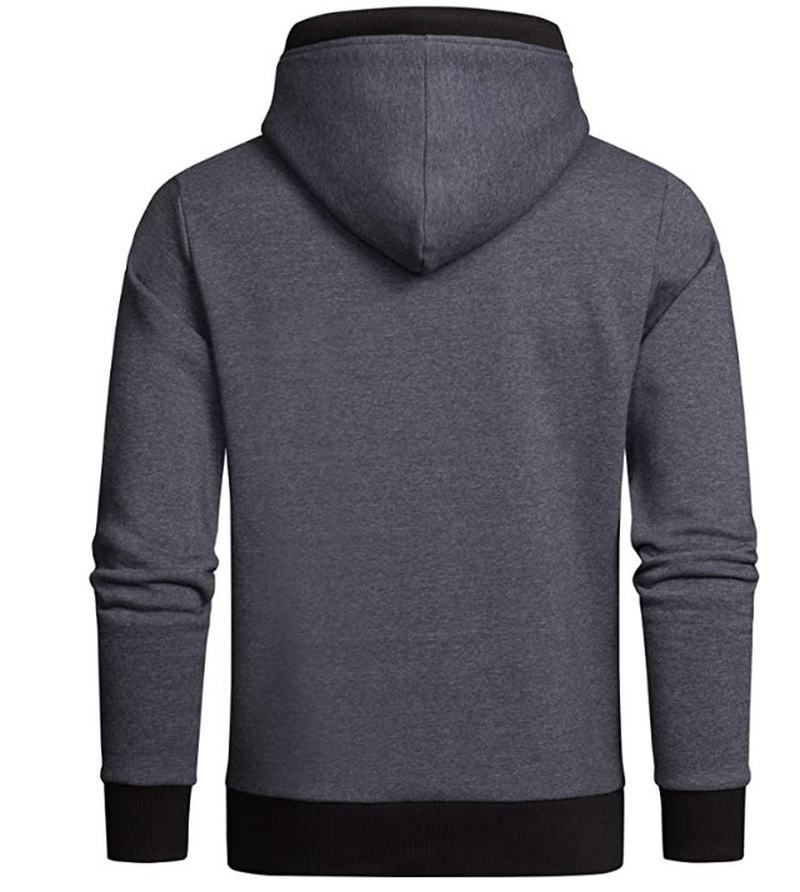 Jednolity Kolor Plus Polarowy Sweter Z Kapturem Luźna Odzież Męska