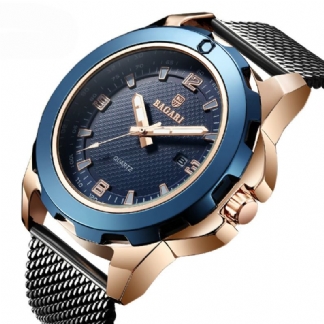 Kalendarz Biznesmenów Wrist Watch Full Steel Luminous Display Zegarki Kwarcowe