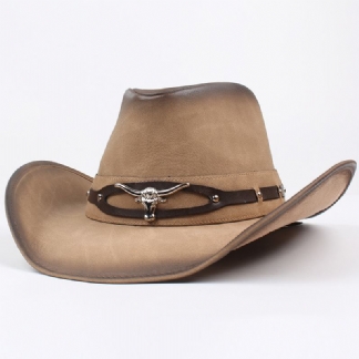 Kapelusz Męski Wiosna Western Cowboy Hat Summer Moda Big Eaves Green