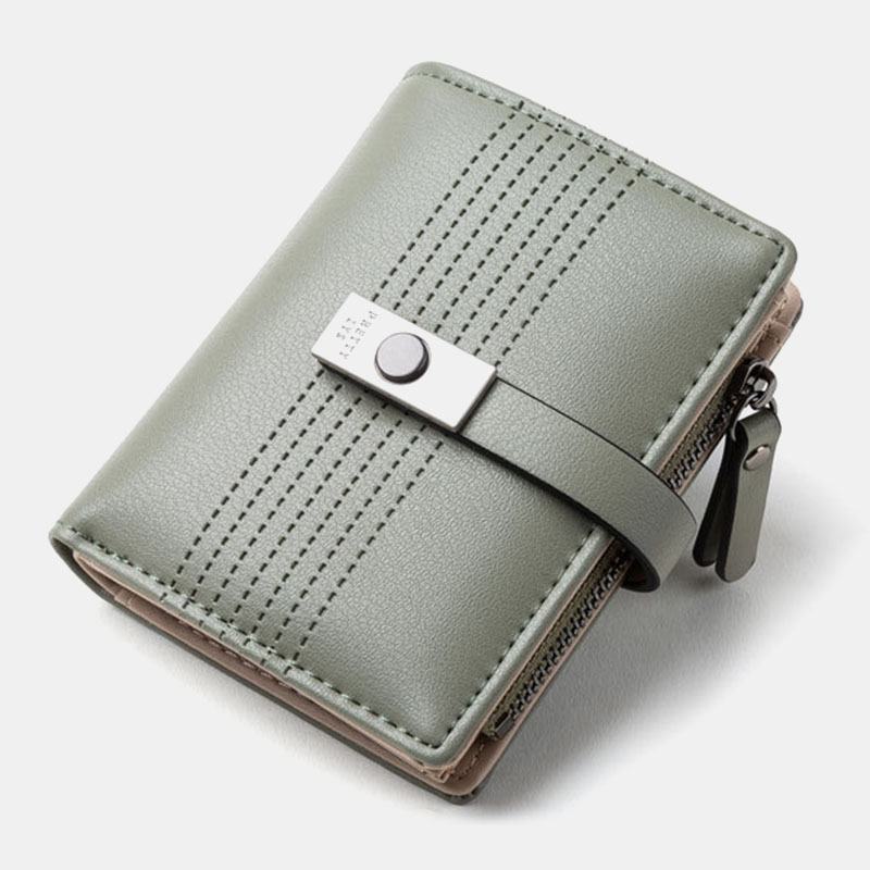 Kobiet 6 Miejsc Na Karty Bifold Solid Short Wallet Purse