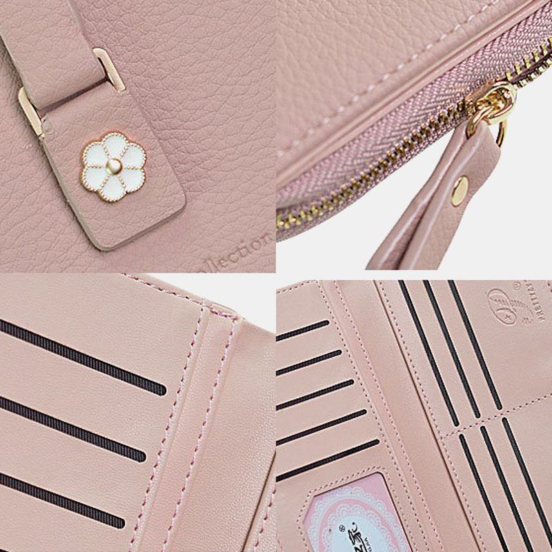 Kobiety 10 Miejsc Na Karty Zipper Long Wallet Portmones Bags Bag