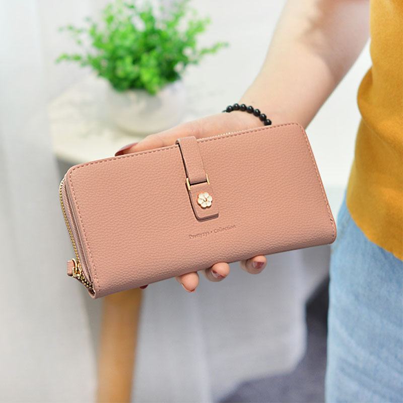 Kobiety 10 Miejsc Na Karty Zipper Long Wallet Portmones Bags Bag