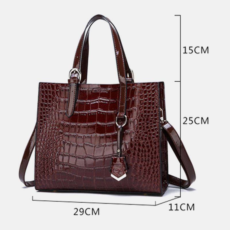 Kobiety 2 Szt. Alligator Pu Multi-pocket Torebka O Dużej Pojemności Torba Przez Ramię Tote