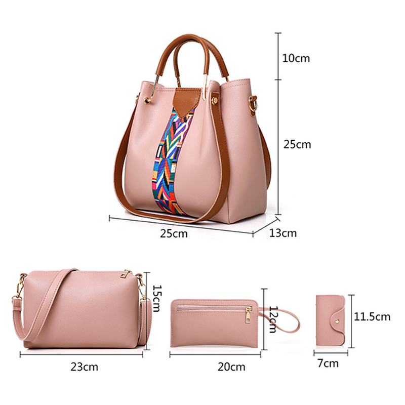 Kobiety 4 Szt. Torba Na Wiadro Rekreacyjna Torebka Crossbody Torba Na Ramię Sprzęgła Torba Na Klucze Torebka Damska