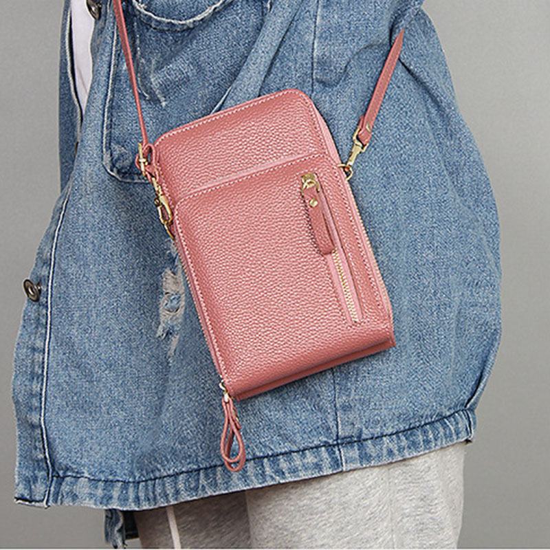 Kobiety 8 Miejsc Na Karty Solidna Codzienna Torba Na Telefon Torba Na Ramię Crossbody