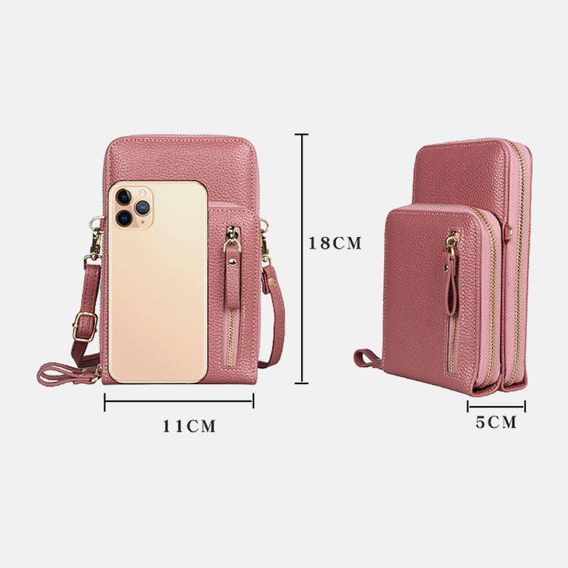 Kobiety 8 Miejsc Na Karty Solidna Codzienna Torba Na Telefon Torba Na Ramię Crossbody