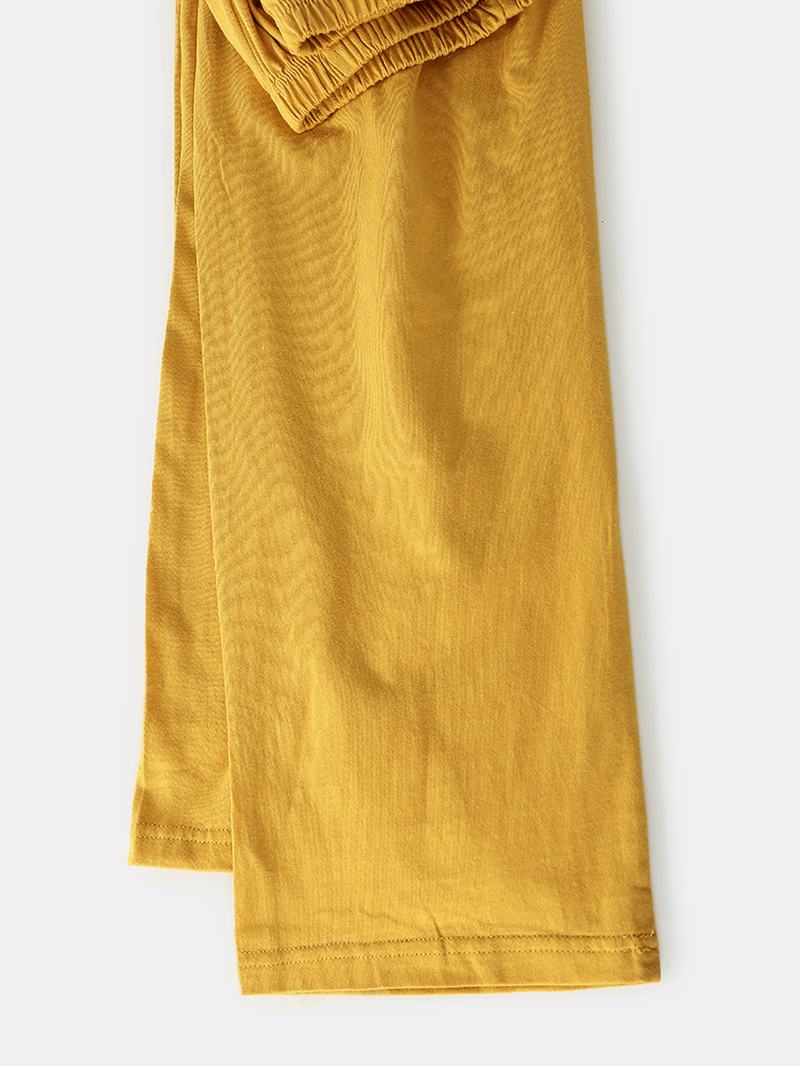 Kobiety Bawełna Cartoon Mouse Drukowanie Pullover Elastyczny Pas Kieszeń Luźne Spodnie Home Piżama Set