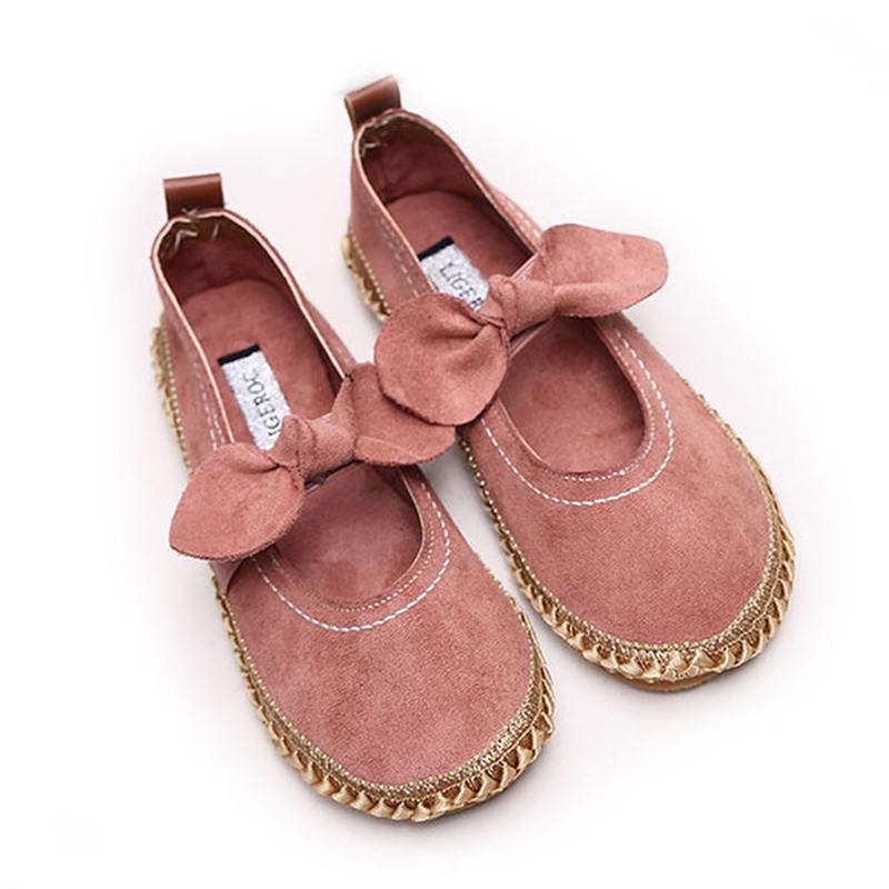 Kobiety Bowknot Okrągłe Toe Slip-on Suede Outdoor Flat Casual Shoes