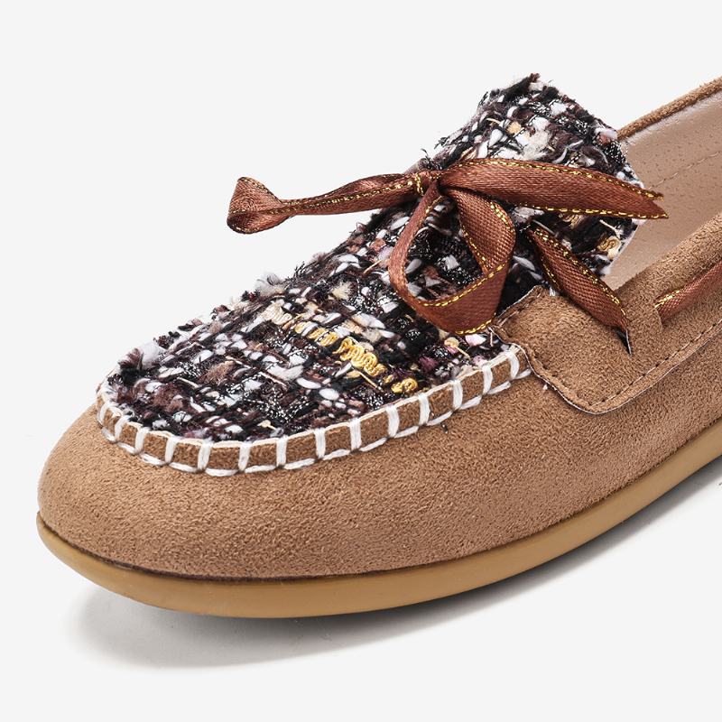 Kobiety Butterfly Knot Decor Mały Zapach Wiatr Oddychający Casual Slip On Loafers