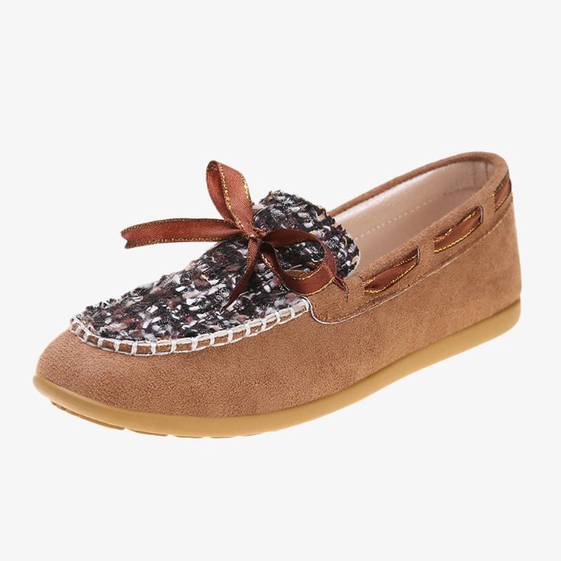 Kobiety Butterfly Knot Decor Mały Zapach Wiatr Oddychający Casual Slip On Loafers