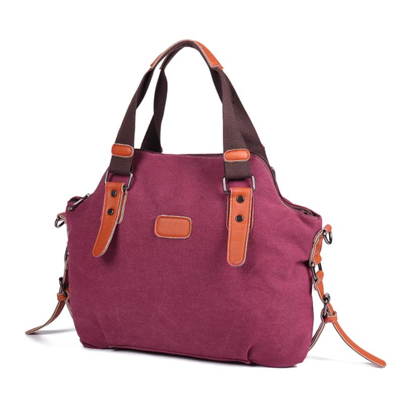 Kobiety Canvas Casual Vintage Duża Pojemność Płócienna Torebka Torba Na Ramię Torby Crossbody