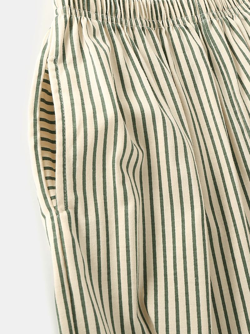 Kobiety Cartoon Animal Drukowanie Bluzka Stripe Jogger Pants Cotton Home Casual Piżamy Set
