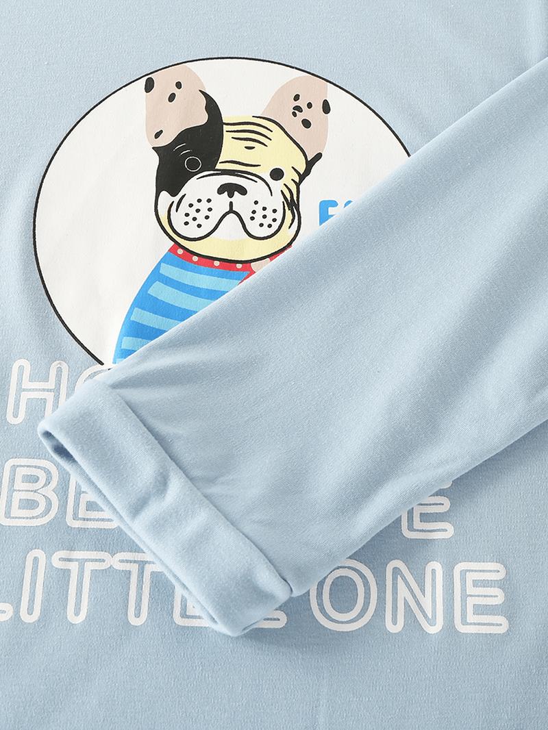 Kobiety Cartoon Animal & Letter Drukowanie Pullover Elastyczny Pas Luźne Spodnie Home Piżama Set