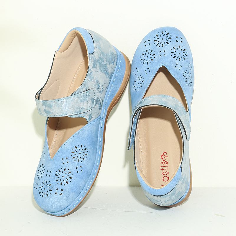 Kobiety Casual Color Splicing Hollow Hook Loop Flats