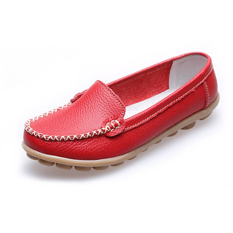 Kobiety Casual Flats Okrągłe Toe Loafers Miękka Podeszwa Slip On Flat Loafers