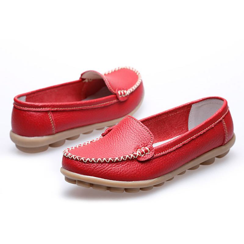 Kobiety Casual Flats Okrągłe Toe Loafers Miękka Podeszwa Slip On Flat Loafers