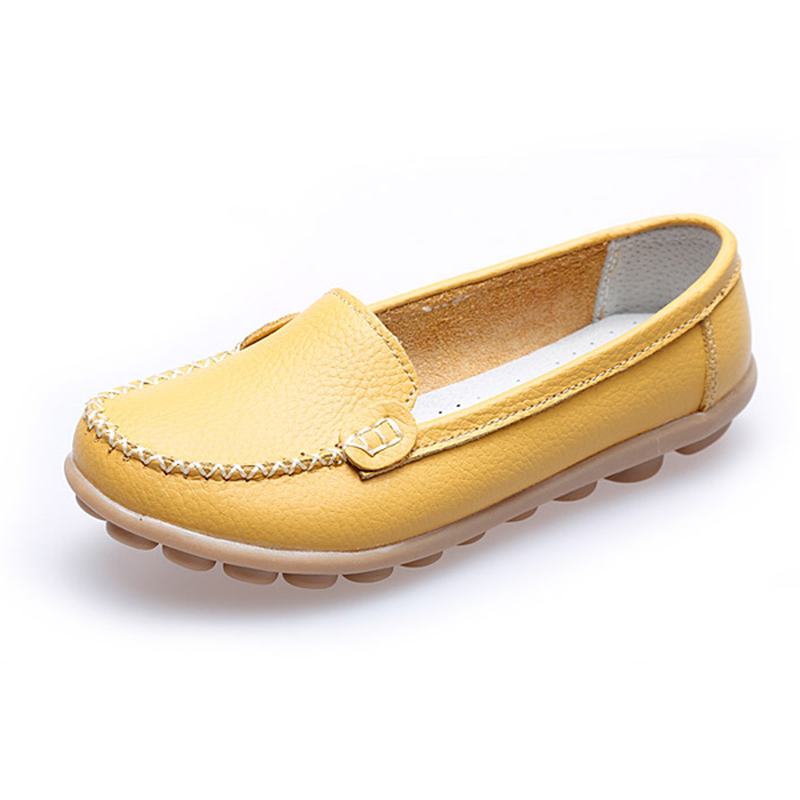 Kobiety Casual Flats Okrągłe Toe Loafers Miękka Podeszwa Slip On Flat Loafers