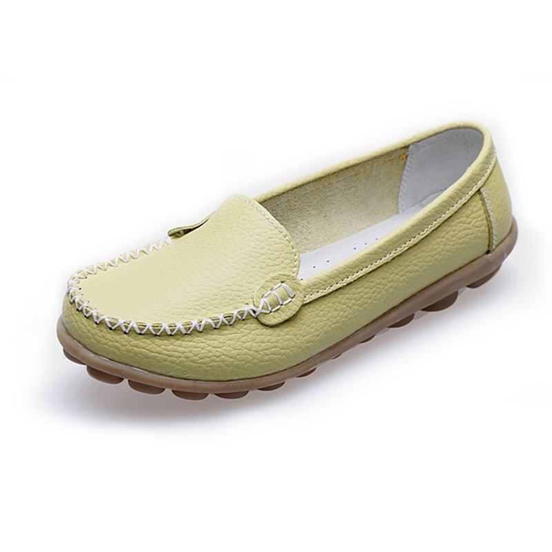 Kobiety Casual Flats Okrągłe Toe Loafers Miękka Podeszwa Slip On Flat Loafers