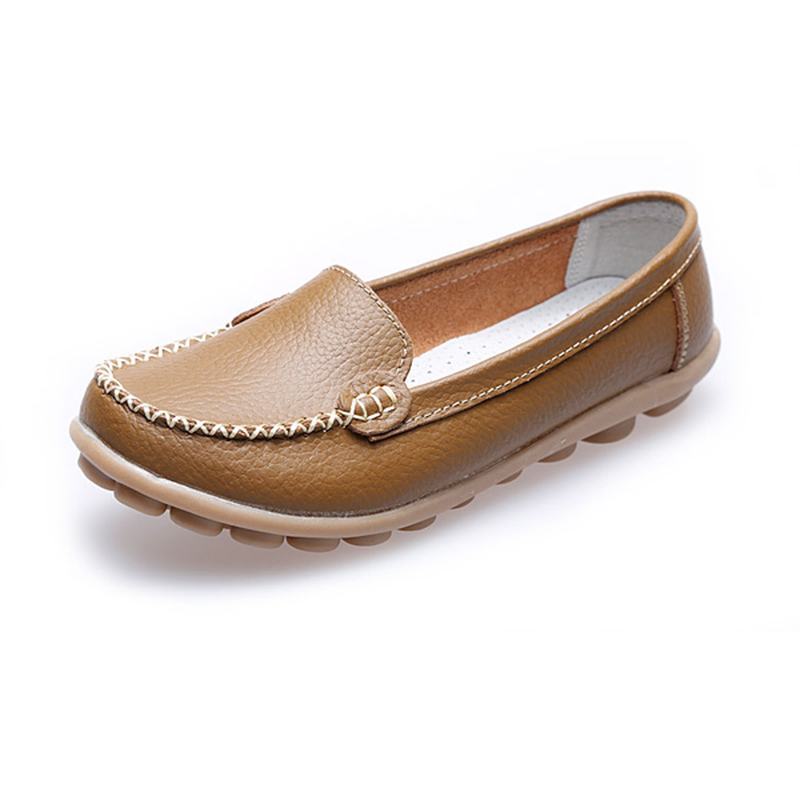 Kobiety Casual Flats Okrągłe Toe Loafers Miękka Podeszwa Slip On Flat Loafers