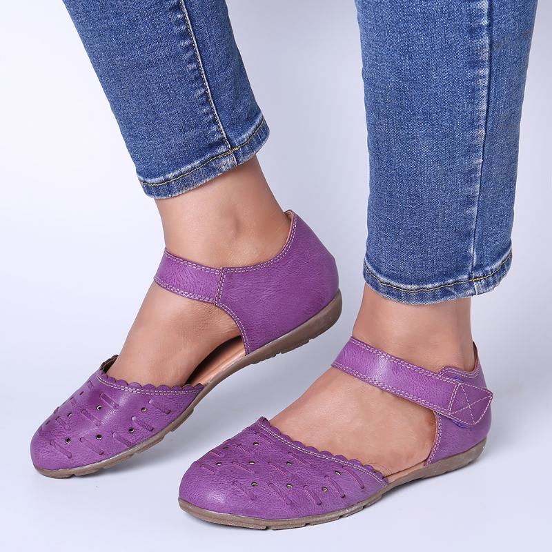 Kobiety Casual Hollow Out Hoop Loop Flats