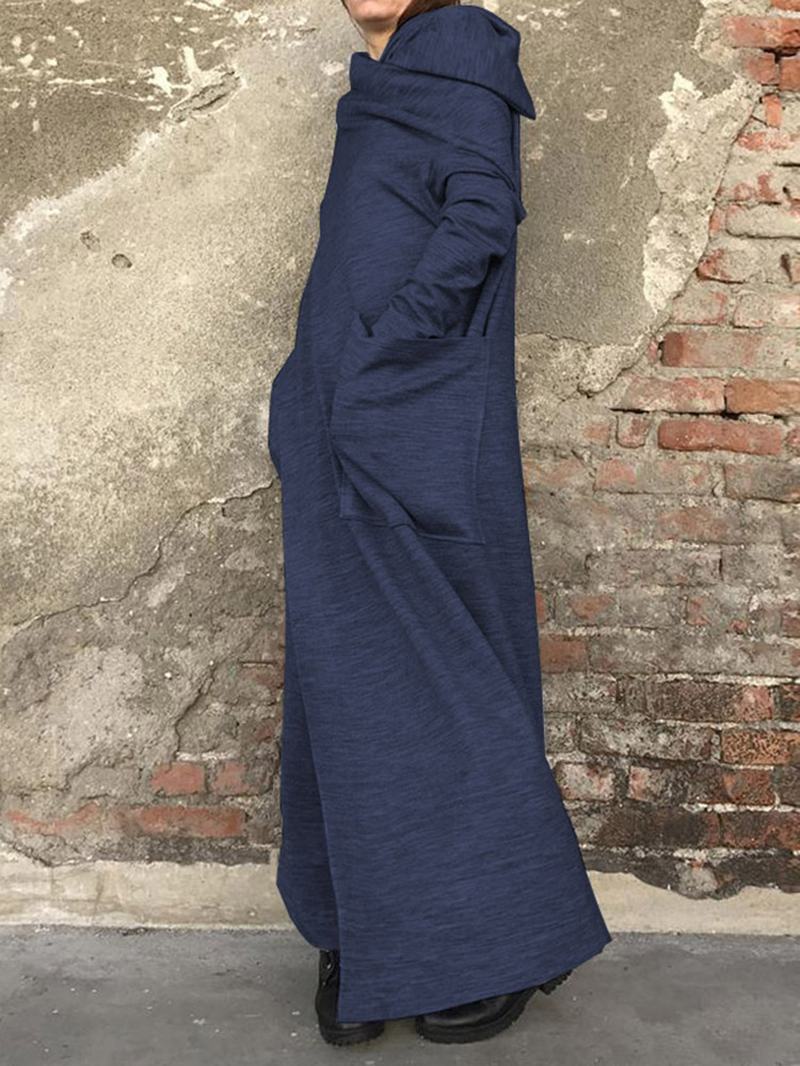 Kobiety Casual Loose Pure Color Długie Swetry Rozpinane Z Długim Rękawem