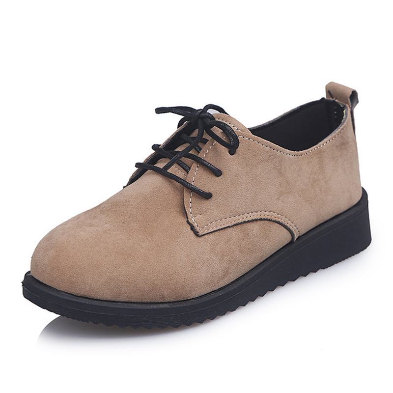 Kobiety Casual Pure Color Lace Up Mieszkania