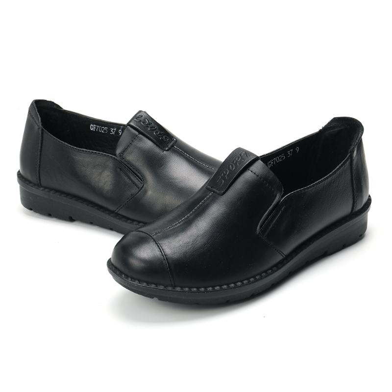 Kobiety Casual Soft Sole Slip On Skórzane Mokasyny