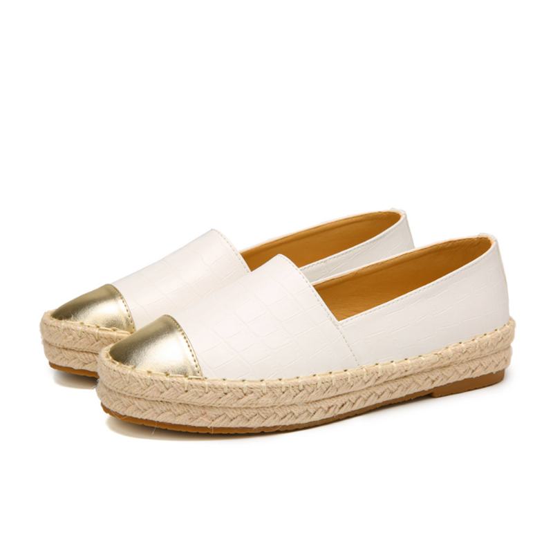 Kobiety Casual Splicing Slip On Espadrille Loafers Mieszkania Buty Rybackie