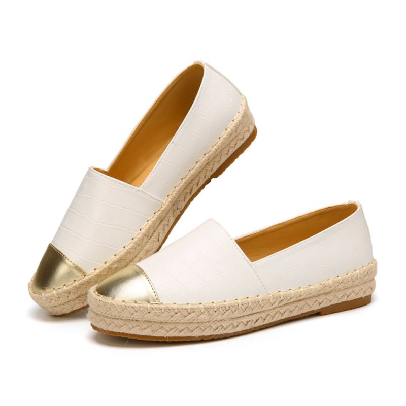 Kobiety Casual Splicing Slip On Espadrille Loafers Mieszkania Buty Rybackie