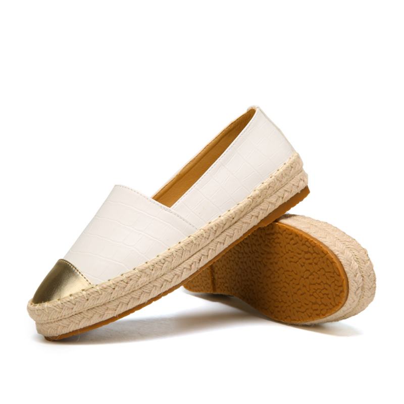 Kobiety Casual Splicing Slip On Espadrille Loafers Mieszkania Buty Rybackie