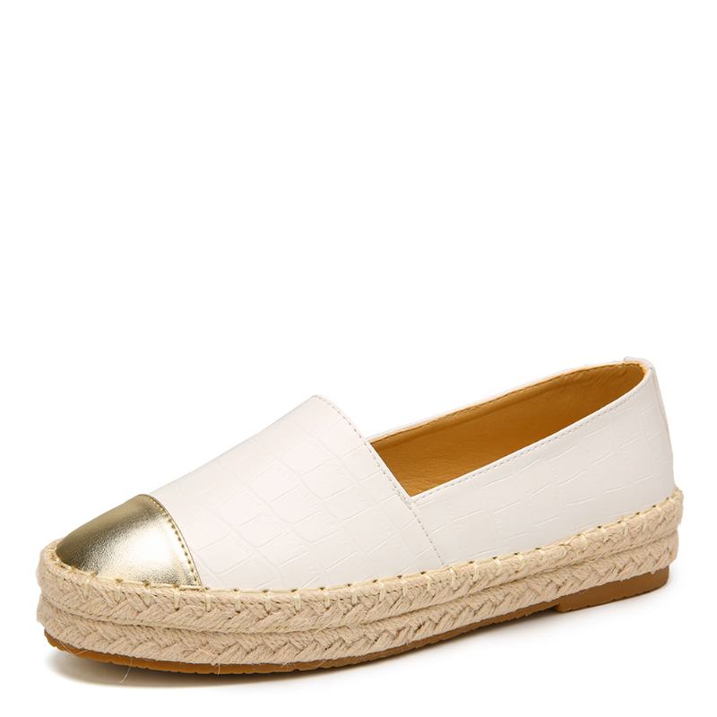 Kobiety Casual Splicing Slip On Espadrille Loafers Mieszkania Buty Rybackie