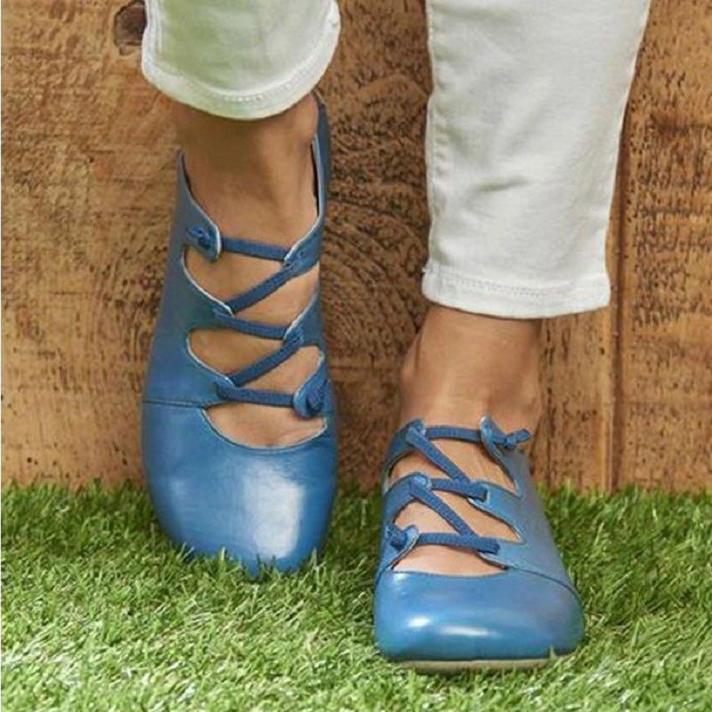 Kobiety Casual Strappy Solid Color Flats