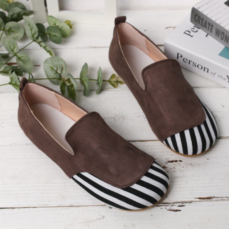 Kobiety Casual Suede Stitching Slip On Flats