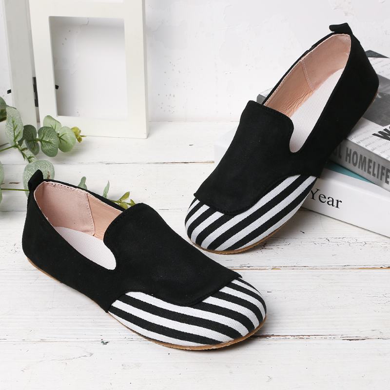 Kobiety Casual Suede Stitching Slip On Flats